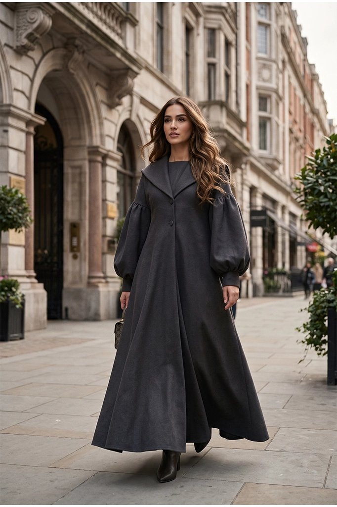 Grey Cape Coat