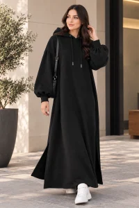 Black Hoodie Coat - Photo 1