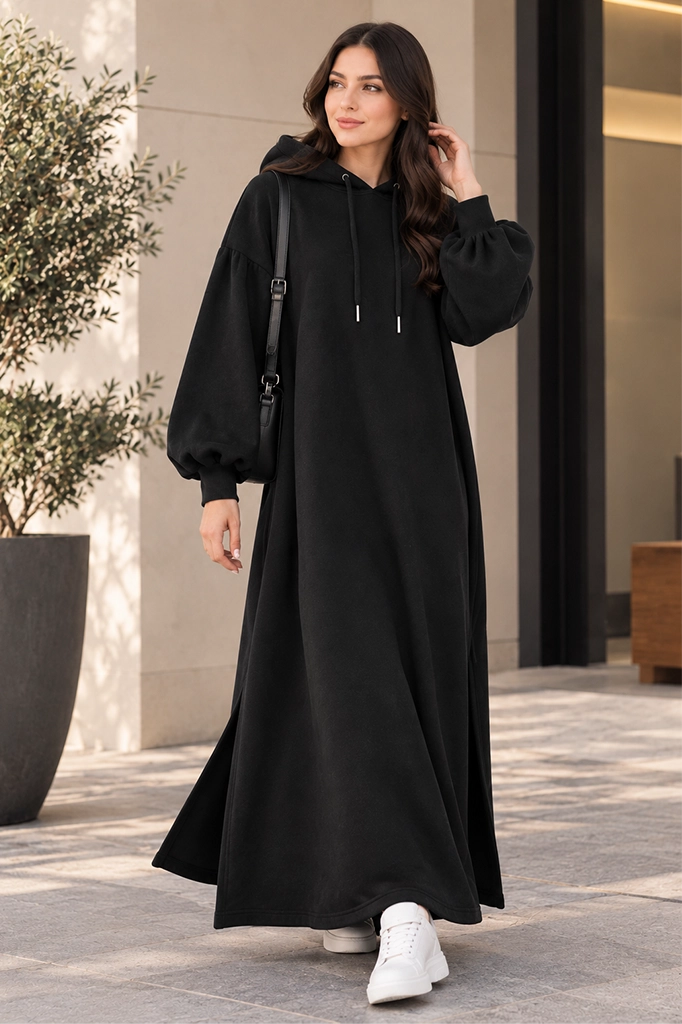 Black Hoodie Coat