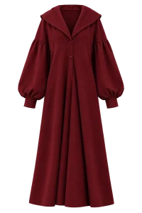 Burgundy Cape Coat - Photo 3