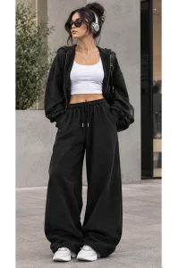 Wide pant - Black - Photo 1