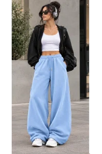 Wide pant - Baby blue - Photo 2