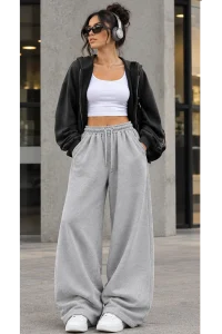 Wide pant - Grey - Photo 2