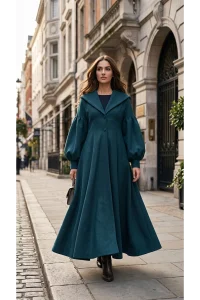 Teal Cape Coat - Photo 1