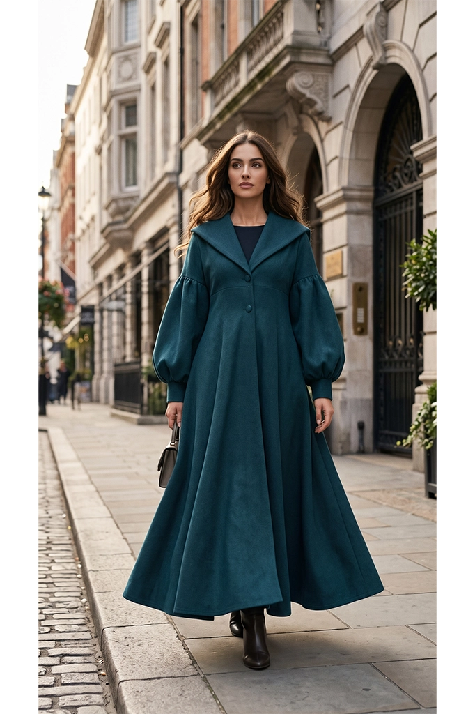 Teal Cape Coat