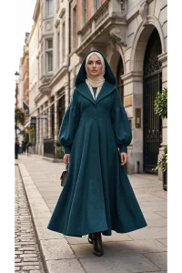 Teal Cape Coat - Photo 2