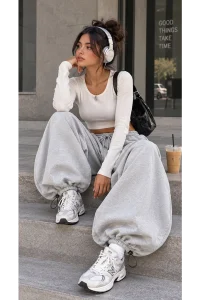 Super wide pant - Grey - Photo 1